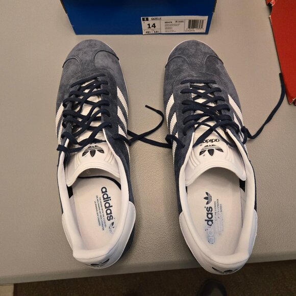Adidas Gazelle Navy and White Men's size 14 - Picture 6 of 7